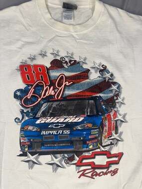 JR Nation Dale Earnhardt Jr 88 National Guard Racing Size XL White T-Shirt